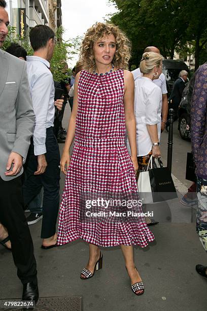 Actress Valeria Golino arrives to attend the 'BULGARI' Haute Couture Cocktail Party and Model Show on July 7, 2015 in Paris, France.