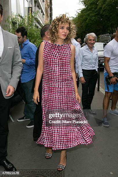 Actress Valeria Golino arrives to attend the 'BULGARI' Haute Couture Cocktail Party and Model Show on July 7, 2015 in Paris, France.