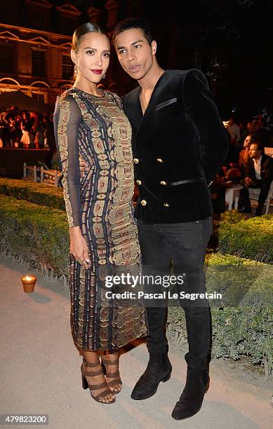 Actress Jessica Alba and Balmain Creative Director Olivier Rousteing...  News Photo - Getty Images