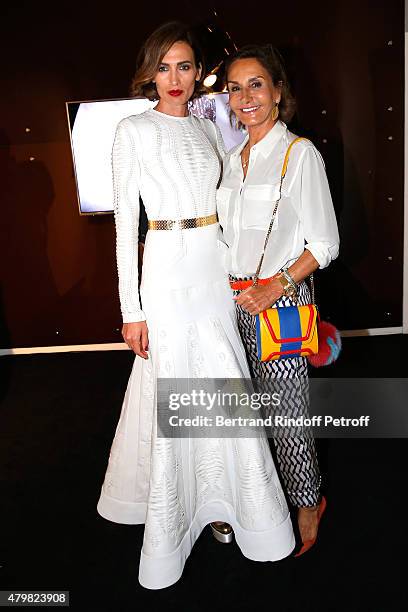 Models Nieves Alvarez and Nati Abascal attend the Stephane Rolland show as part of Paris Fashion Week Haute Couture Fall/Winter 2015/2016 on July 7,...