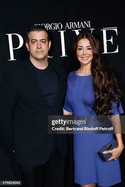 Guests attend the Giorgio Armani Prive show as part of Paris Fashion Week Haute-Couture Fall/Winter 2015/2016. Held at Palais de Chaillot on July 7,...