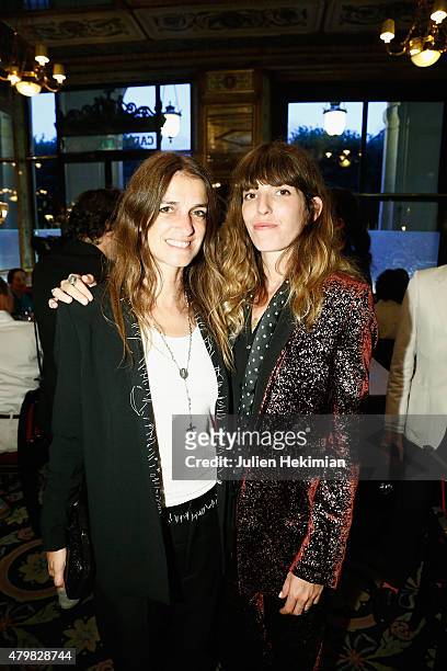 Joana Preiss and Lou Doillon attend the mytheresa.com & Haider Ackermann Dinner At Le Grand Vefour as part of Paris Fashion Week Haute Couture...