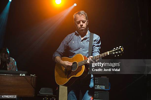 David Bryson of Counting Crows performs on stage at Razzmatazz on July 7, 2015 in Barcelona, Spain.