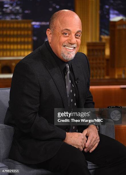 Billy Joel visits "The Tonight Show Starring Jimmy Fallon" at Rockefeller Center on March 20, 2014 in New York City.