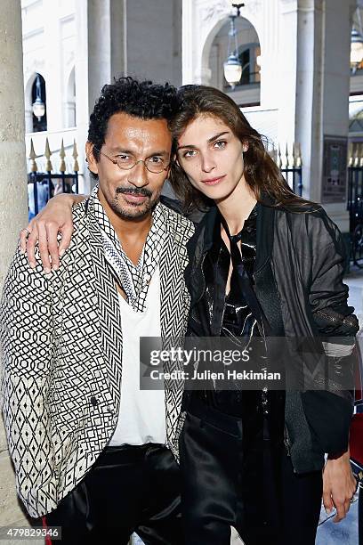 Haider Ackermann and Elisa Sednaoui attend the mytheresa.com & Haider Ackermann Dinner At Le Grand Vefour as part of Paris Fashion Week Haute Couture...