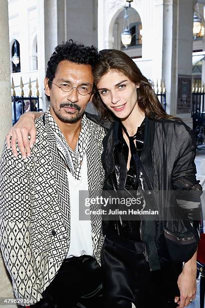 Haider Ackermann and Elisa Sednaoui attend the mytheresa.com & Haider Ackermann Dinner At Le Grand Vefour as part of Paris Fashion Week Haute Couture...