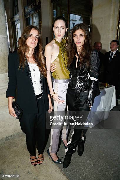 Joana Preiss, Anna Cleeveland and Elisa Sednaoui attend the mytheresa.com & Haider Ackermann Dinner At Le Grand Vefour as part of Paris Fashion Week...
