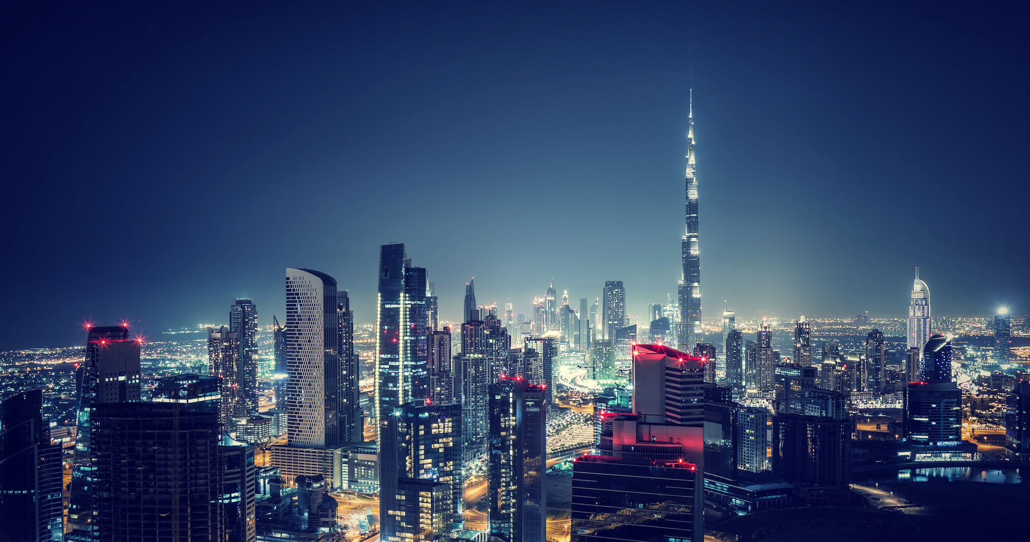 modern dubai skyline
