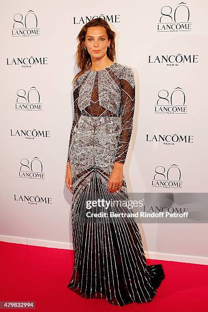 Daria Werbowy attends the Lancome 80th anniversary party as part of Paris Fashion Week Haute Couture Fall/Winter 2015/2016 on July 7, 2015 in Paris,...