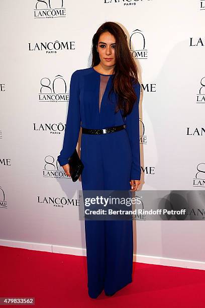 Actress Sofia Essaidi attends the Lancome 80th Anniversary Party as part of Paris Fashion Week Haute Couture Fall/Winter 2015/2016 on July 7, 2015 in...