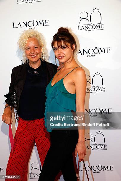 Photographer Ellen von Unwerth and model Eva Doll attend the Lancome 80th Anniversary Party as part of Paris Fashion Week Haute Couture Fall/Winter...