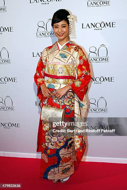 Izu attends the Lancome 80th Anniversary Party as part of Paris Fashion Week Haute Couture Fall/Winter 2015/2016 on July 7, 2015 in Paris, France.