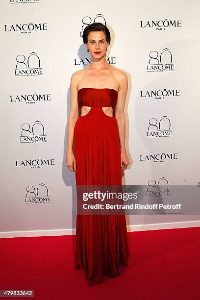 Elettra Wiedemann Rossellini attends the Lancome 80th Anniversary Party as part of Paris Fashion Week Haute Couture Fall/Winter 2015/2016 on July 7,...