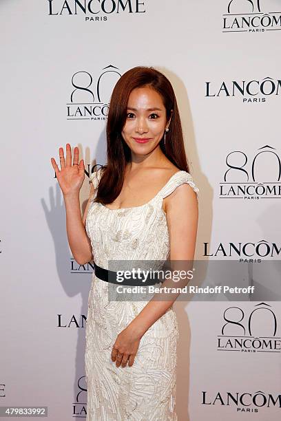 Won Sen Lee attends the Lancome 80th anniversary party as part of Paris Fashion Week Haute Couture Fall/Winter 2015/2016 on July 7, 2015 in Paris,...