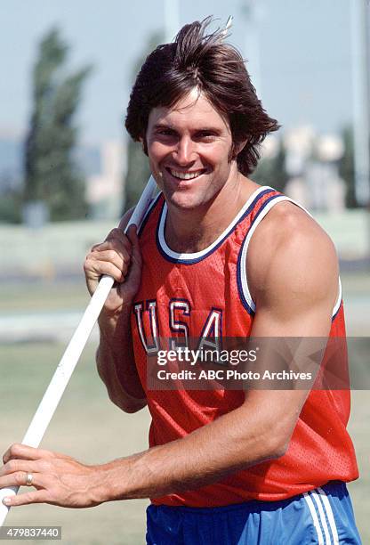 Bruce Jenner trains for the decathlon for the 1976 Summer Olympics.
