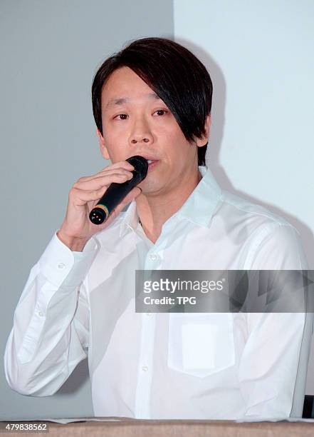 David Tao attends the press conference and admit he has an affair with Ziqing Yang on 07th July, 2015 in Taipei, Taiwan, China.