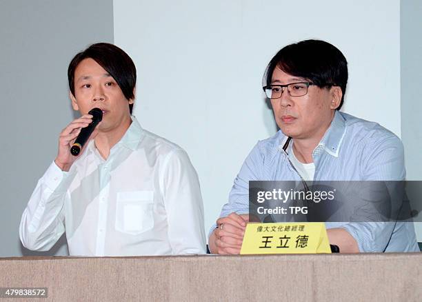 David Tao attends the press conference and admit he has an affair with Ziqing Yang on 07th July, 2015 in Taipei, Taiwan, China.