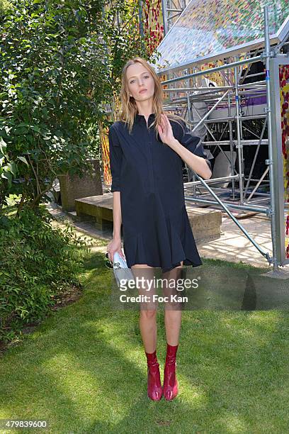 Daria Strokous attends the Christian Dior show as part of Paris Fashion Week Haute Couture Fall/Winter 2015/2016 on July 6, 2015 in Paris, France.