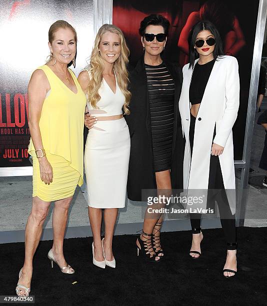 Kathie Lee Gifford, Cassidy Gifford, Kris Jenner and Kylie Jenner attend the premiere of "The Gallows" at Hollywood High School on July 7, 2015 in...