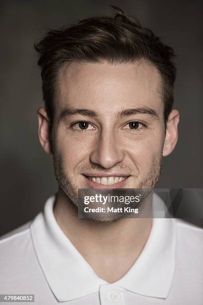 Australian Olympian Matthew Mitcham poses during a portrait session at Australian Technology Park on July 8, 2015 in Sydney, Australia.