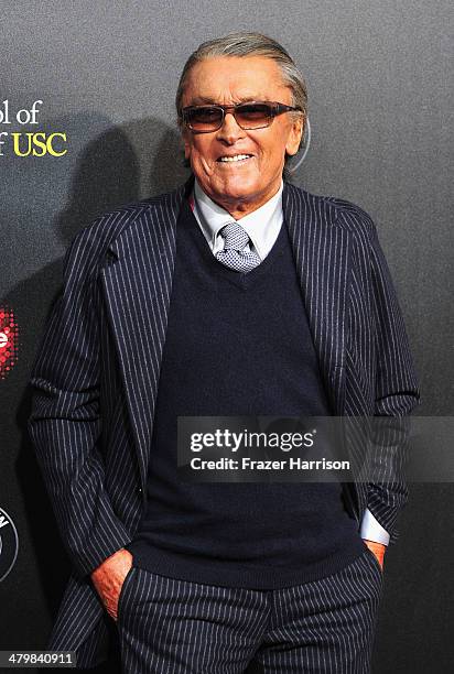 Producer Robert Evans arrives at the 2nd Annual Rebels With A Cause Gala at Paramount Studios on March 20, 2014 in Hollywood, California.