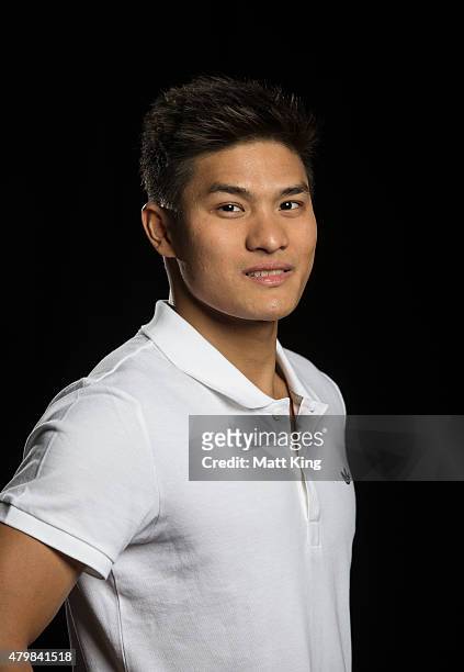 Australian swimmer Kenneth To poses during a portrait session at Australian Technology Park on July 8, 2015 in Sydney, Australia.