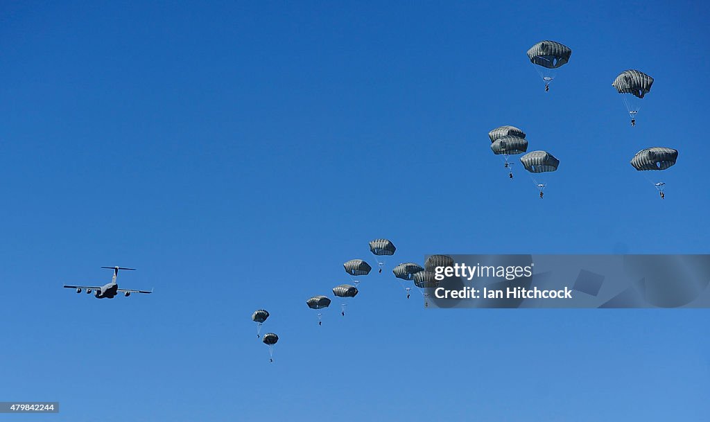 US Military Conducts Paratrooper Drop During Exercise Talisman Sabre