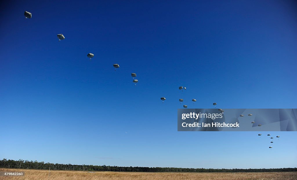 US Military Conducts Paratrooper Drop During Exercise Talisman Sabre