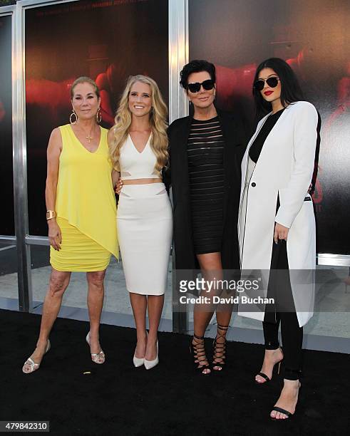 Kathie Lee Gifford, Cassidy Gifford, Kris Jenner and Kylie Jenner attend New Line Cinema's Premiere Of "The Gallows" at Hollywood High School on July...