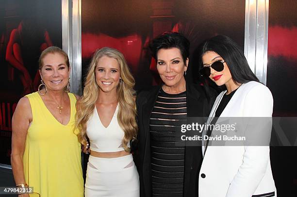 Kathie Lee Gifford, Cassidy Gifford, Kris Jenner and Kylie Jenner attend New Line Cinema's Premiere Of "The Gallows" at Hollywood High School on July...