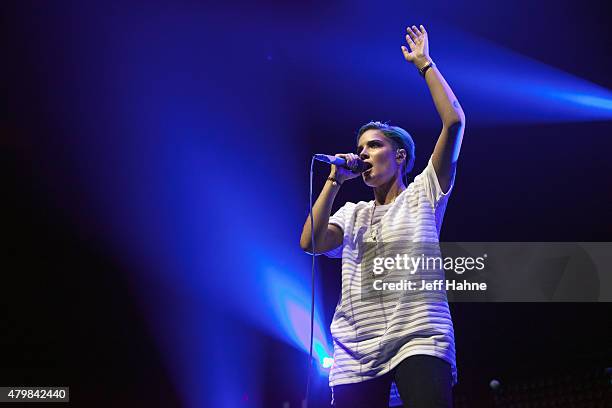 Singer Halsey performs at Time Warner Cable Arena on July 7, 2015 in Charlotte, North Carolina.