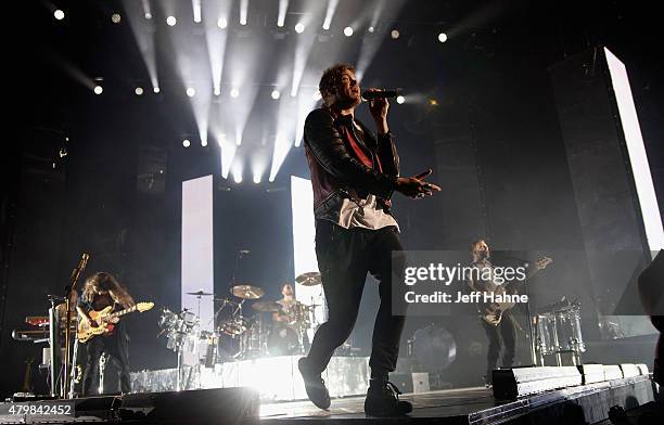 Singer Dan Reynolds of Imagine Dragons performs at Time Warner Cable Arena on July 7, 2015 in Charlotte, North Carolina.