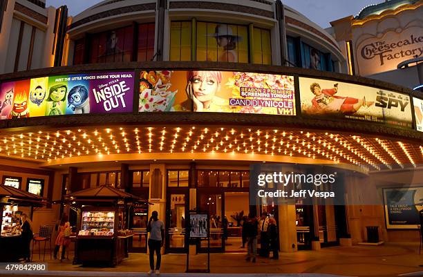 An exterior view of the theater at VH1's "Candidly Nicole" Season 2 Premiere Event at House of Harlow at The Grove on July 7, 2015 in Los Angeles,...