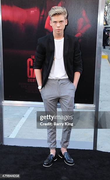 Actor Aidan Alexander attends the Premiere Of New Line Cinema's 'The Gallows' at Hollywood High School on July 7, 2015 in Los Angeles, California.
