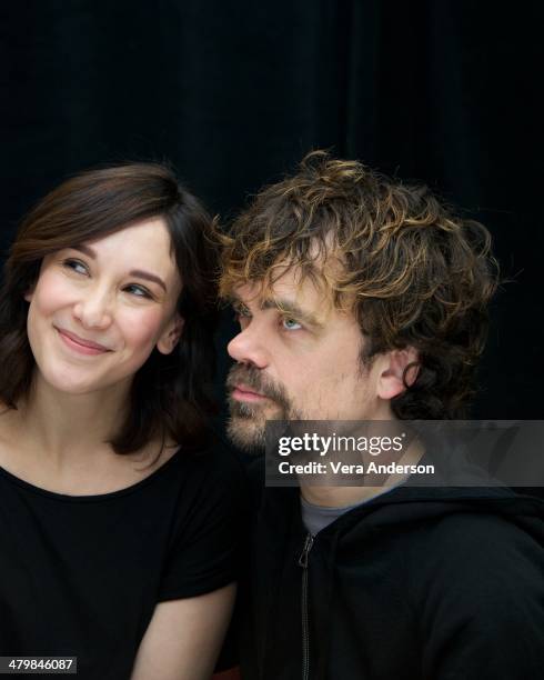 Sibel Kekilli and Peter Dinklage at the "Game Of Thrones" Press Conference at The London Hotel on March 19, 2014 in New York City.