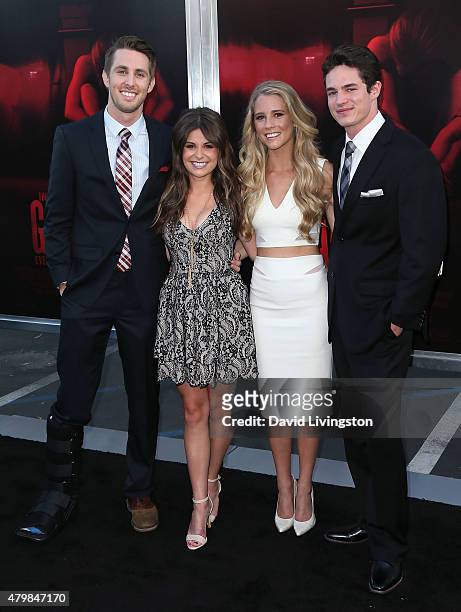 Actors Ryan Shoos, Pfeifer Brown, Cassidy Gifford and Reese Mishler attend the premiere of New Line Cinema's "The Gallows" at Hollywood High School...