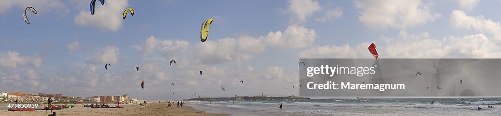 Kite surf along the the big beach east of the town