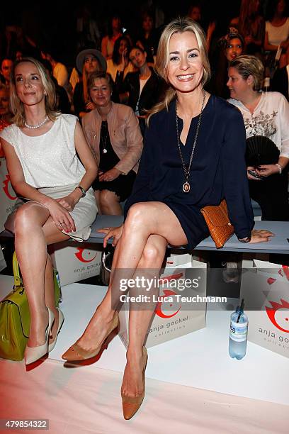 Bettina Cramer attends the Anja Gockel show during the Mercedes-Benz Fashion Week Berlin Spring/Summer 2016 at Brandenburg Gate on July 8, 2015 in...