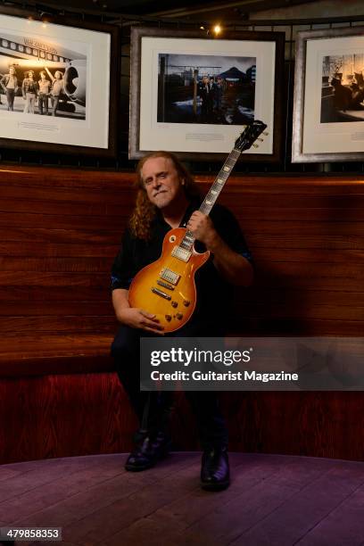 Portrait of American rock guitarist Warren Haynes photographed before a live performance with Gov't Mule at Under The Bridge in London, on July 4,...