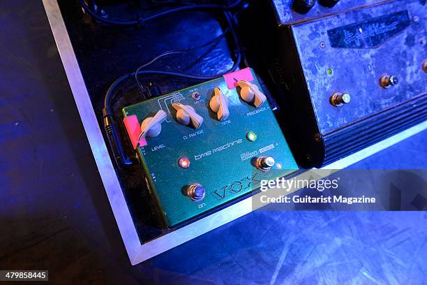 Vox Time Machine effects pedal belonging to American rock guitarist Warren Haynes, photographed before a live performance with Gov't Mule at Under...