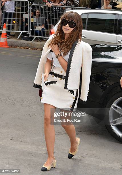 Miroslava Duma Attends the Chanel show as part of Paris Fashion Week Haute Couture Fall/Winter 2015/2016 on July 7, 2015 in Paris, France.