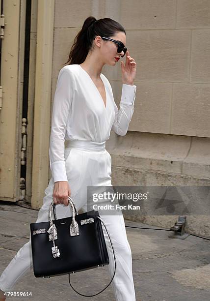 Kendall Jenner Attends the Chanel show as part of Paris Fashion Week Haute Couture Fall/Winter 2015/2016 on July 7, 2015 in Paris, France.