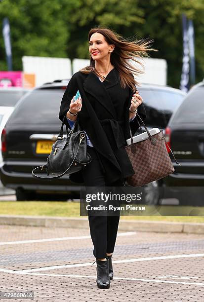 Kyly Clarke, wife of Michael Clarke of Australia , arrives during day one of the 1st Investec Ashes Test match between England and Australia at...