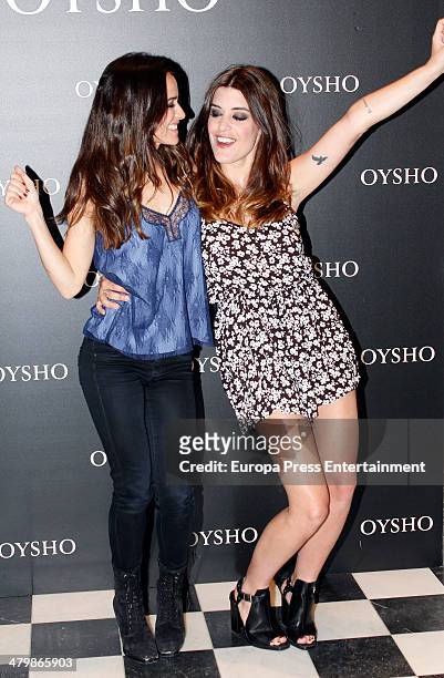 Macarena Garcia and Aida Domenech attend 'Oysho' new collection presentation photocall on March 20, 2014 in Madrid, Spain.