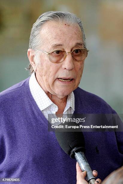 Victoriano Valencia arrives at Hospital to visit bullfighter Enrique Ponce after beeing gored for a bull during Fallas Festival on March 20, 2014 in...