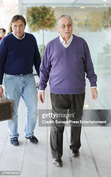 Victoriano Valencia arrives at Hospital to visit bullfighter Enrique Ponce after beeing gored for a bull during Fallas Festival on March 20, 2014 in...