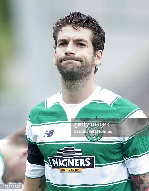 Charlie Mulgrew of Celtic at the Pre Season Friendly between Celtic and FK Dukla Praha at St Mirren Park on July 04, 2015 in Paisley, Scotland.