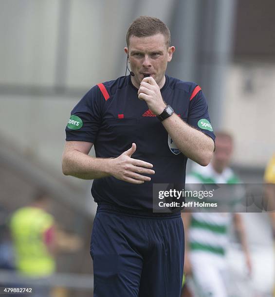 Referee John Beaton at the Pre Season Friendly between Celtic and FK Dukla Praha at St Mirren Park on July 04, 2015 in Paisley, Scotland.