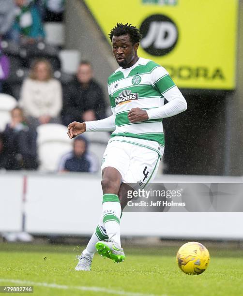Efe Ambrose of Celtic at the Pre Season Friendly between Celtic and FK Dukla Praha at St Mirren Park on July 04, 2015 in Paisley, Scotland.