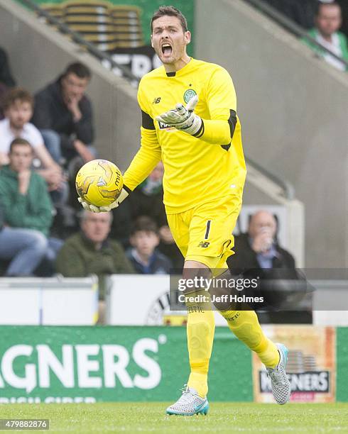 Craig Gordon of Celtic at the Pre Season Friendly between Celtic and FK Dukla Praha at St Mirren Park on July 04, 2015 in Paisley, Scotland.